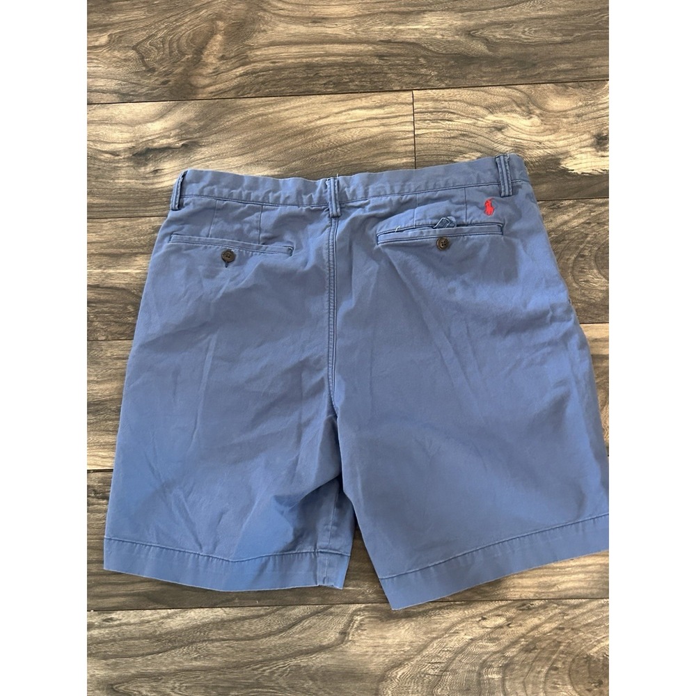 Polo Ralph Lauren stretch classic fit Men's 8 Inch Chino shorts Size 35 Blue 496 - Picture 2 of 5